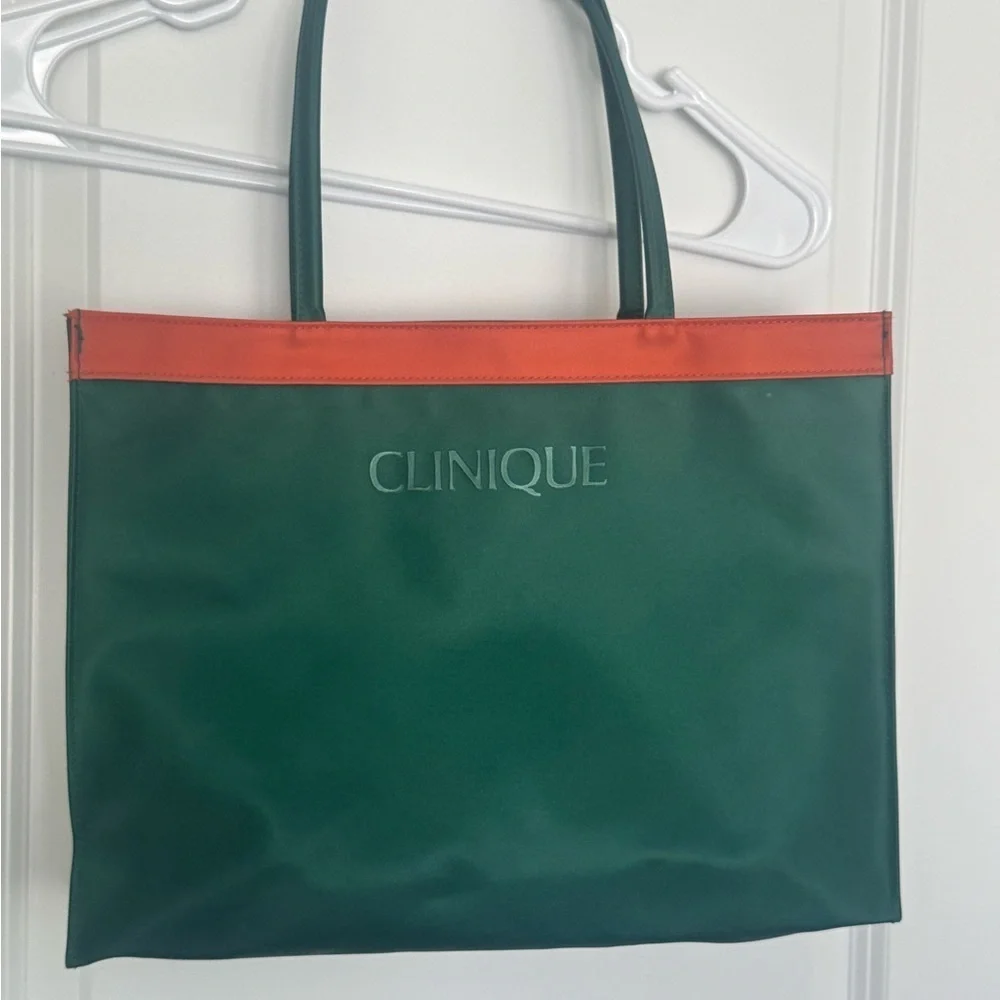Clinique Green and Orange makeup Bag